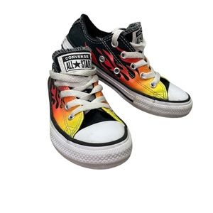 Converse All Star Chucks Fire Flames Size 12 Boy Girl